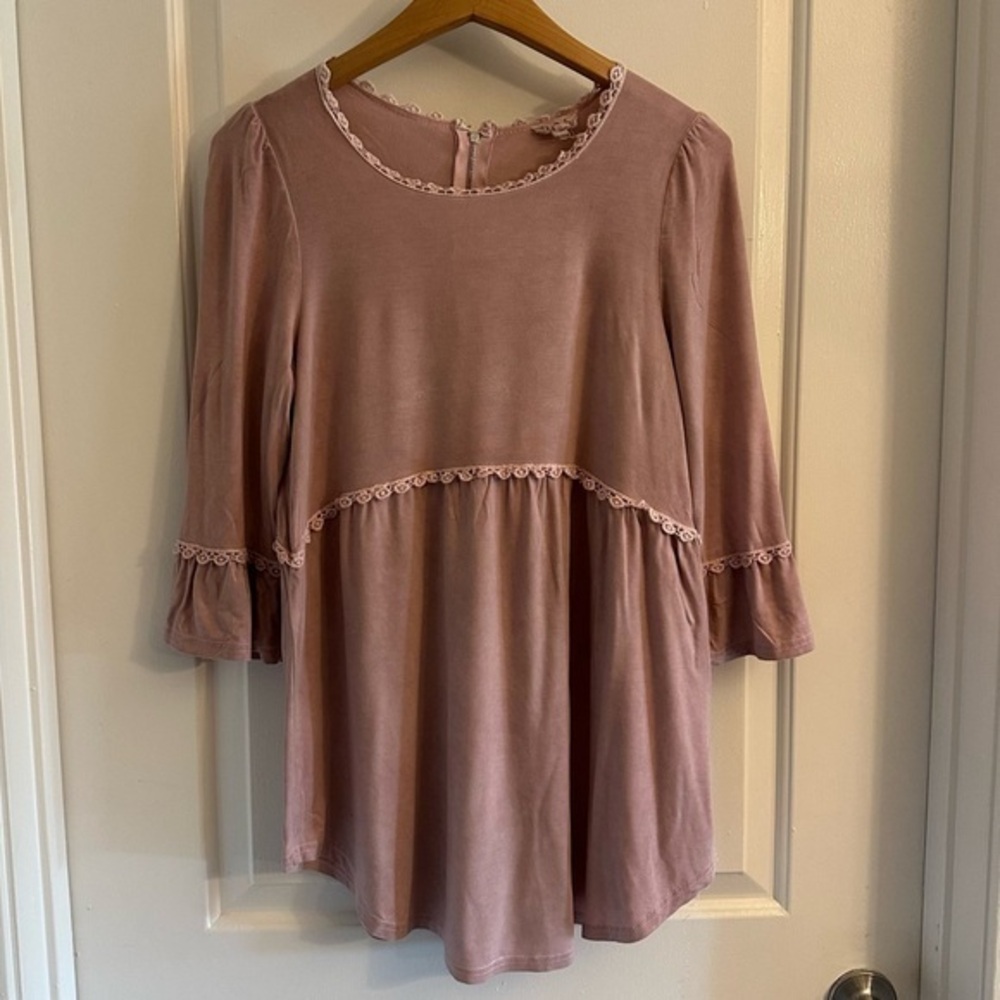 POL flowy bohemian top in mauve, size small‎